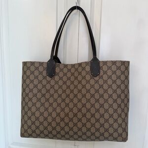 Gucci Brown and Black GG Tote